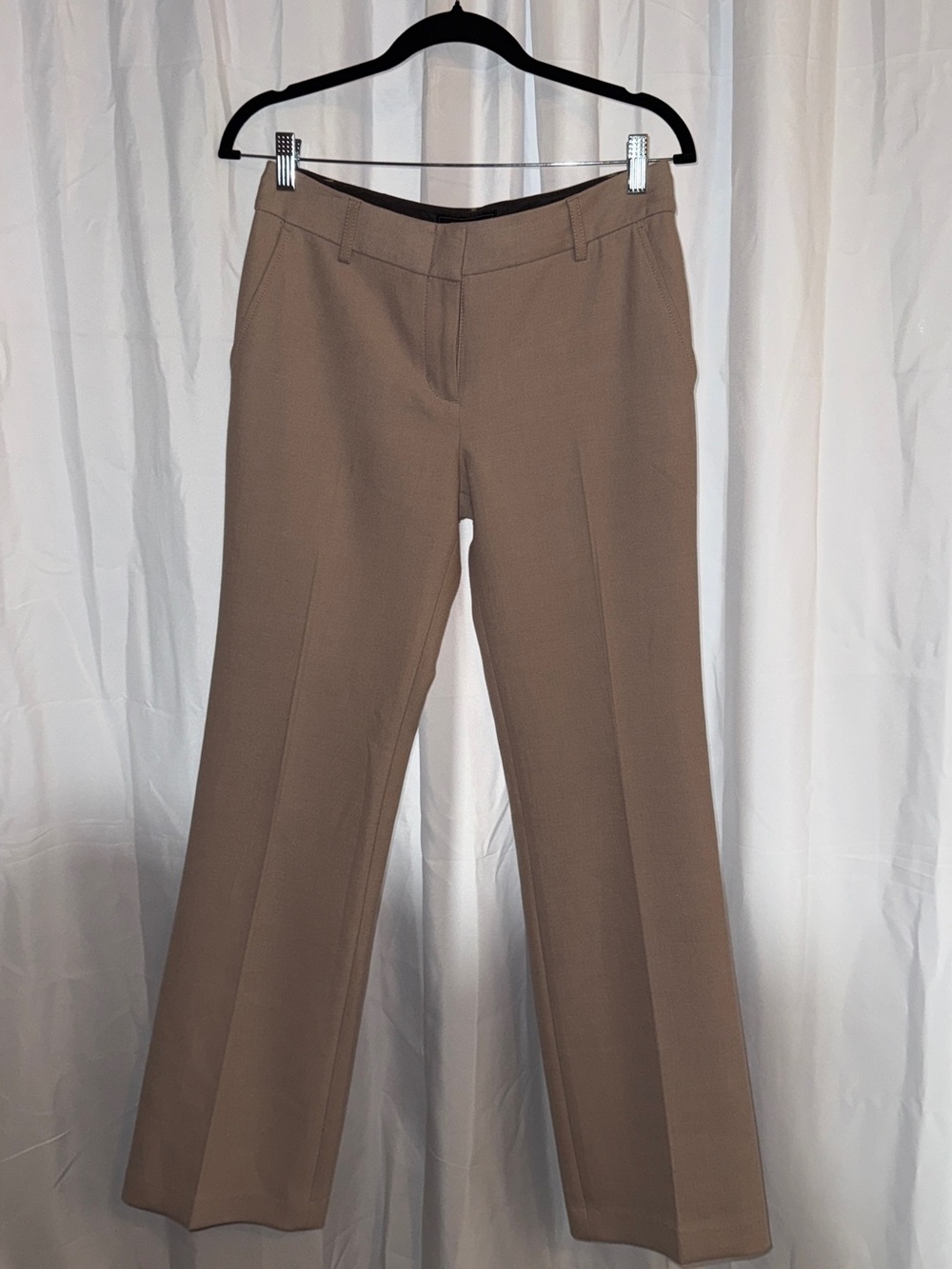 BCBGMaxAzria Taupe Wide-Leg Dress Pants